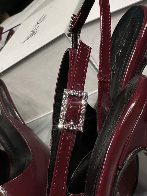 JOLIE Bordo Rugan Taşlı Tokalı Stiletto